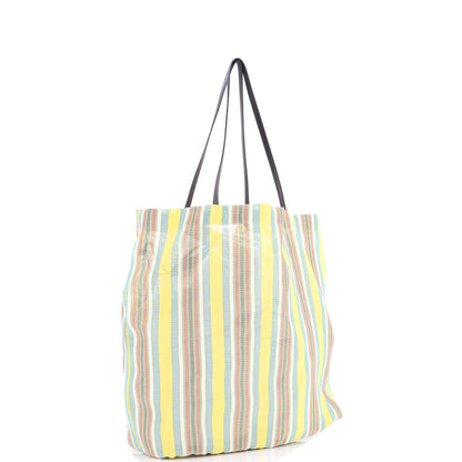 ザ・ロウ・バーン・トートバッグ ストライプメッシュ レザー