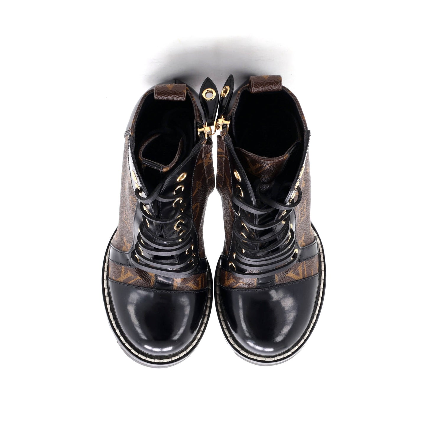 ルイ・ヴィトン レディース スタートレイル アンクルブーツ モノグラムキャンバス パテントレザー