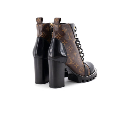ルイ・ヴィトン レディース スタートレイル アンクルブーツ モノグラムキャンバス パテントレザー