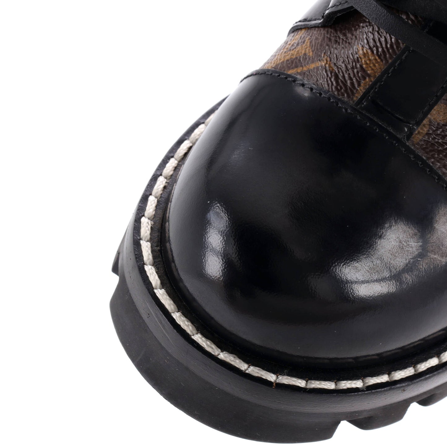 ルイ・ヴィトン レディース スタートレイル アンクルブーツ モノグラムキャンバス パテントレザー