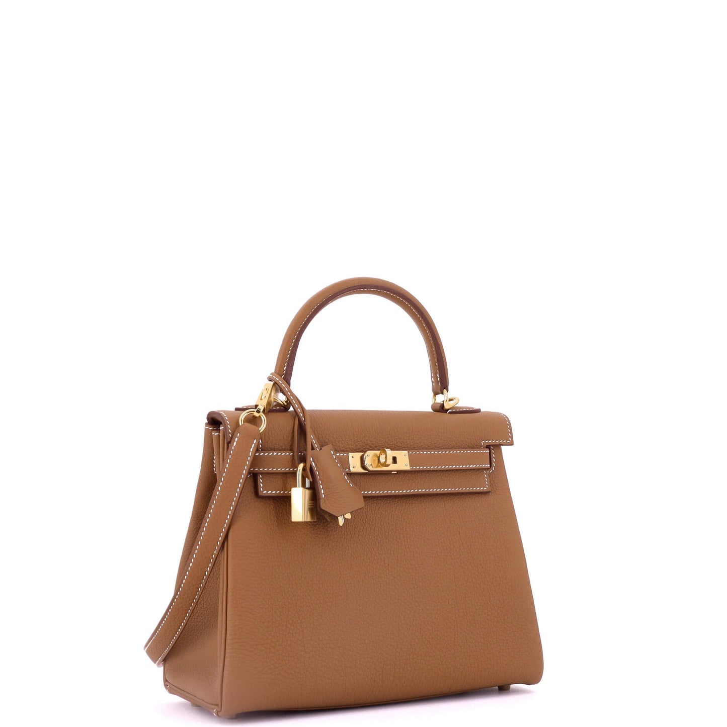 エルメス ケリー ハンドバッグ ブラウン トゴ ゴールド金具 25