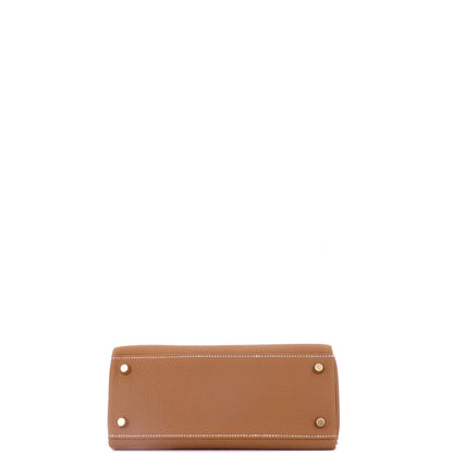 エルメス ケリー ハンドバッグ ブラウン トゴ ゴールド金具 25