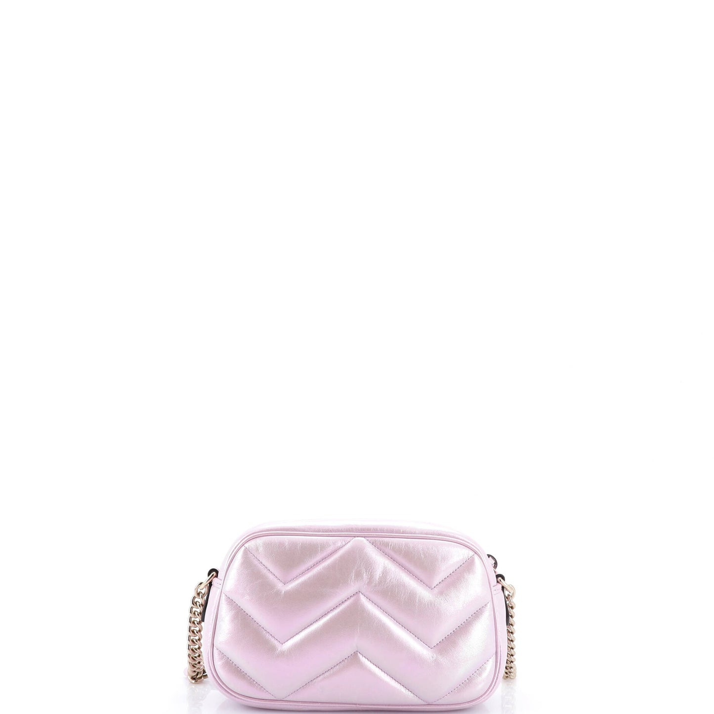 グッチ GGマーモント ショルダーバッグ シェブロン イリデッセント レザー スモール