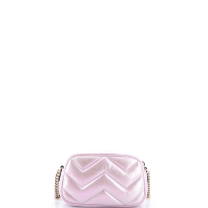 グッチ GGマーモント ショルダーバッグ シェブロン イリデッセント レザー スモール