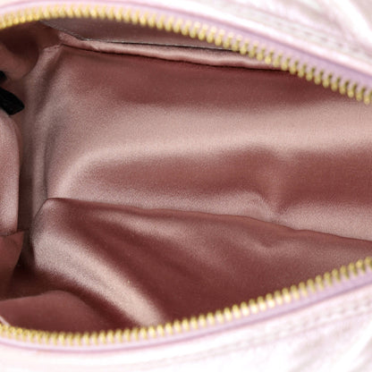 グッチ GGマーモント ショルダーバッグ シェブロン イリデッセント レザー スモール