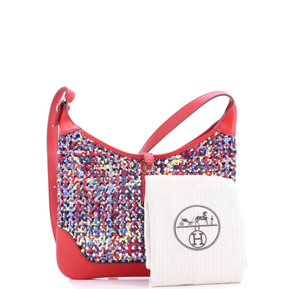 エルメス トリム デュオバッグ プリントシルク＆レザー 31