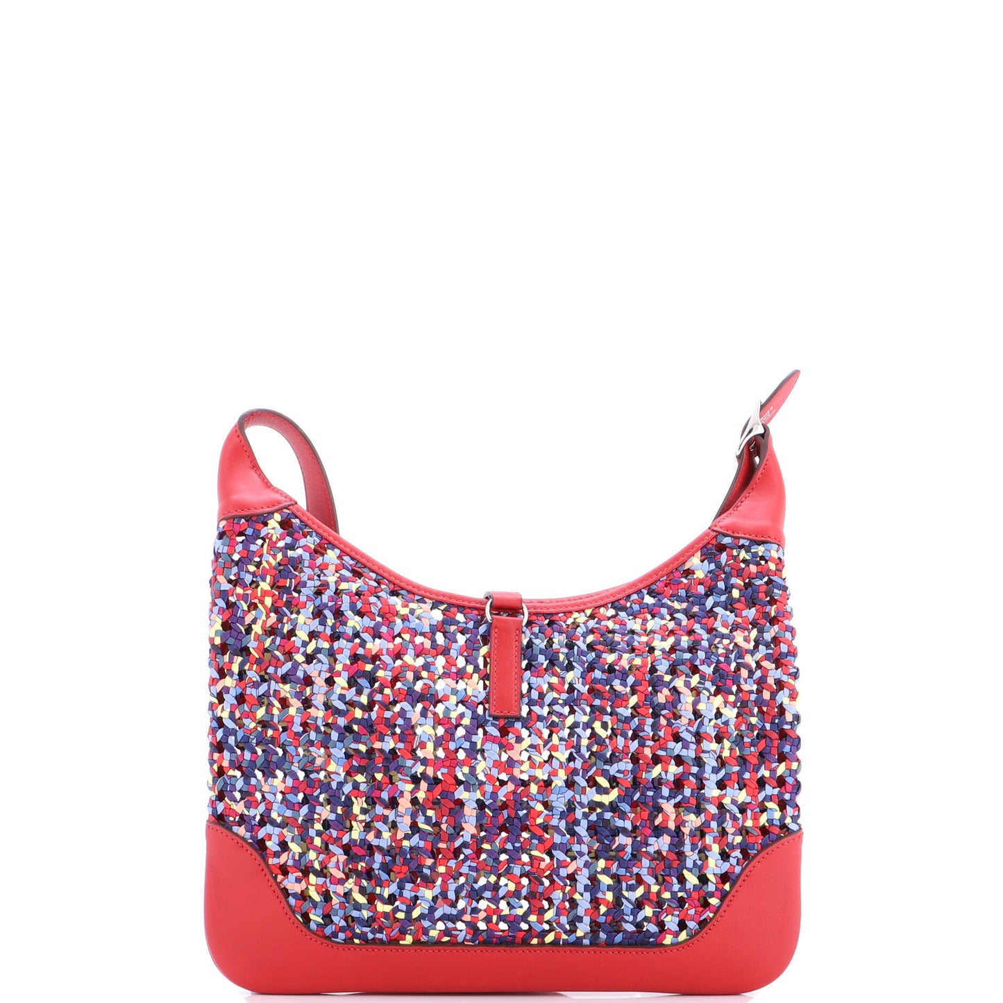 エルメス トリム デュオバッグ プリントシルク＆レザー 31