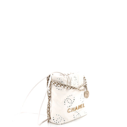 シャネル 22チェーン ホーボー CC アイレット エンブロイダリー カーフスキン ミニ