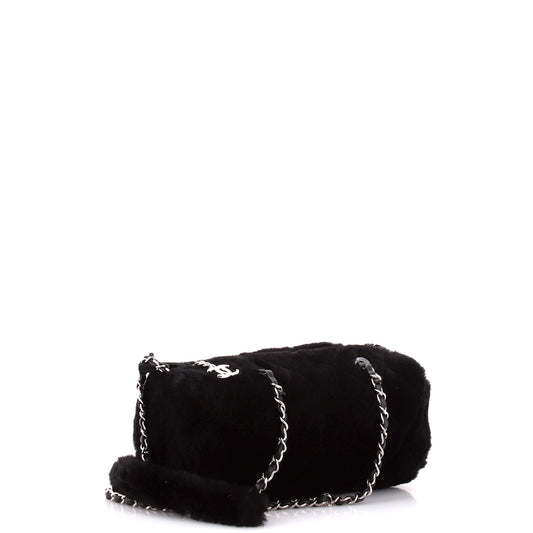 シャネル バレルバッグ キルティングファースモール