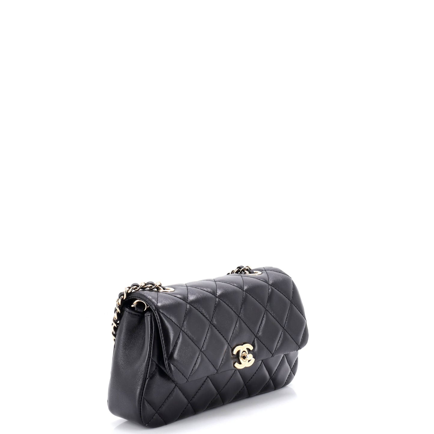 シャネル CC ターンロック フラップ フォンホルダー チェーン付き キルティング ラムスキン