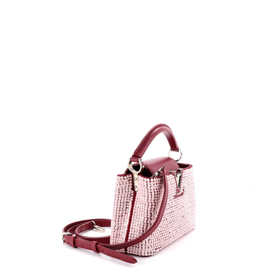 ルイ・モノグラム カプシーヌバッグ スパンコール装飾レザー ミニ