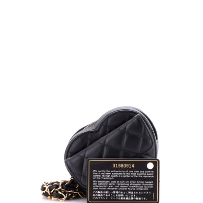 シャネル CC イン ラブ ハート ベルトバッグ キルティング ラムスキン