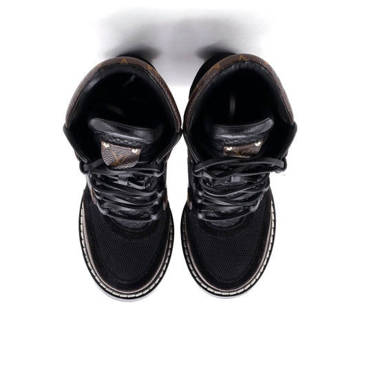 ルイ・ヴィトン レディース スタートレイル アンクルブーツ モノグラムキャンバス＆レザー スエード