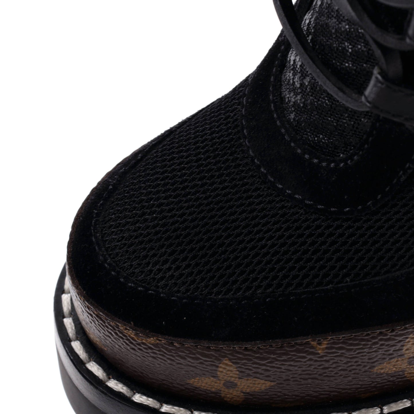 ルイ・ヴィトン レディース スタートレイル アンクルブーツ モノグラムキャンバス＆レザー スエード