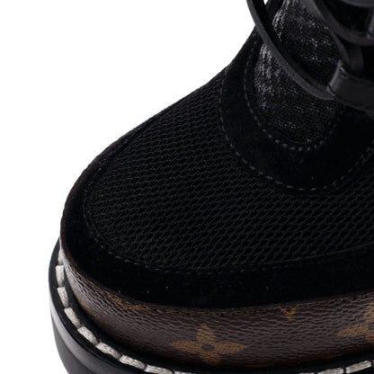 ルイ・ヴィトン レディース スタートレイル アンクルブーツ モノグラムキャンバス＆レザー スエード