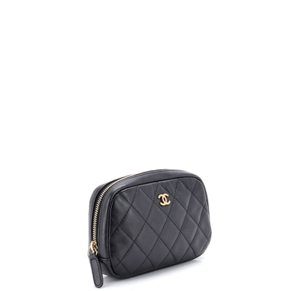 シャネル カーヴィ コスメポーチ キルティング ラムスキン スモール