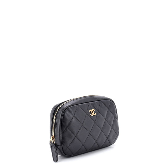 シャネル カーヴィ コスメポーチ キルティング ラムスキン スモール