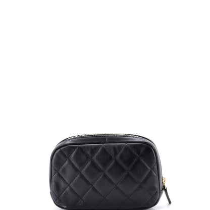 シャネル カーヴィ コスメポーチ キルティング ラムスキン スモール