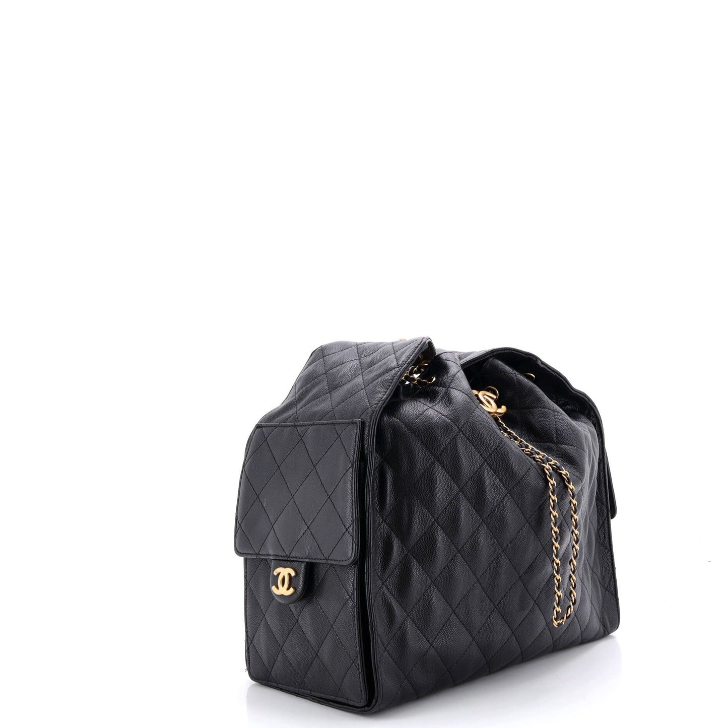 シャネル 25 ホーボーバッグ キルティング キャビア ミディアム