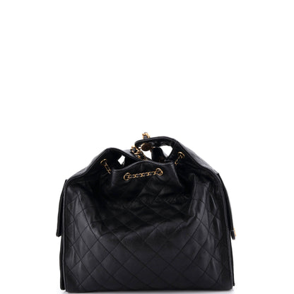 シャネル 25 ホーボーバッグ キルティング キャビア ミディアム