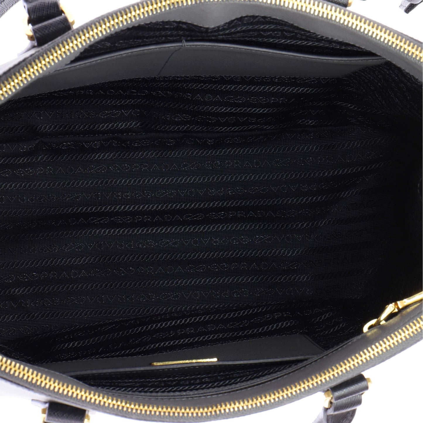 プラダ ダブル ジップ ラックス トート サフィアーノ レザー ミディアム