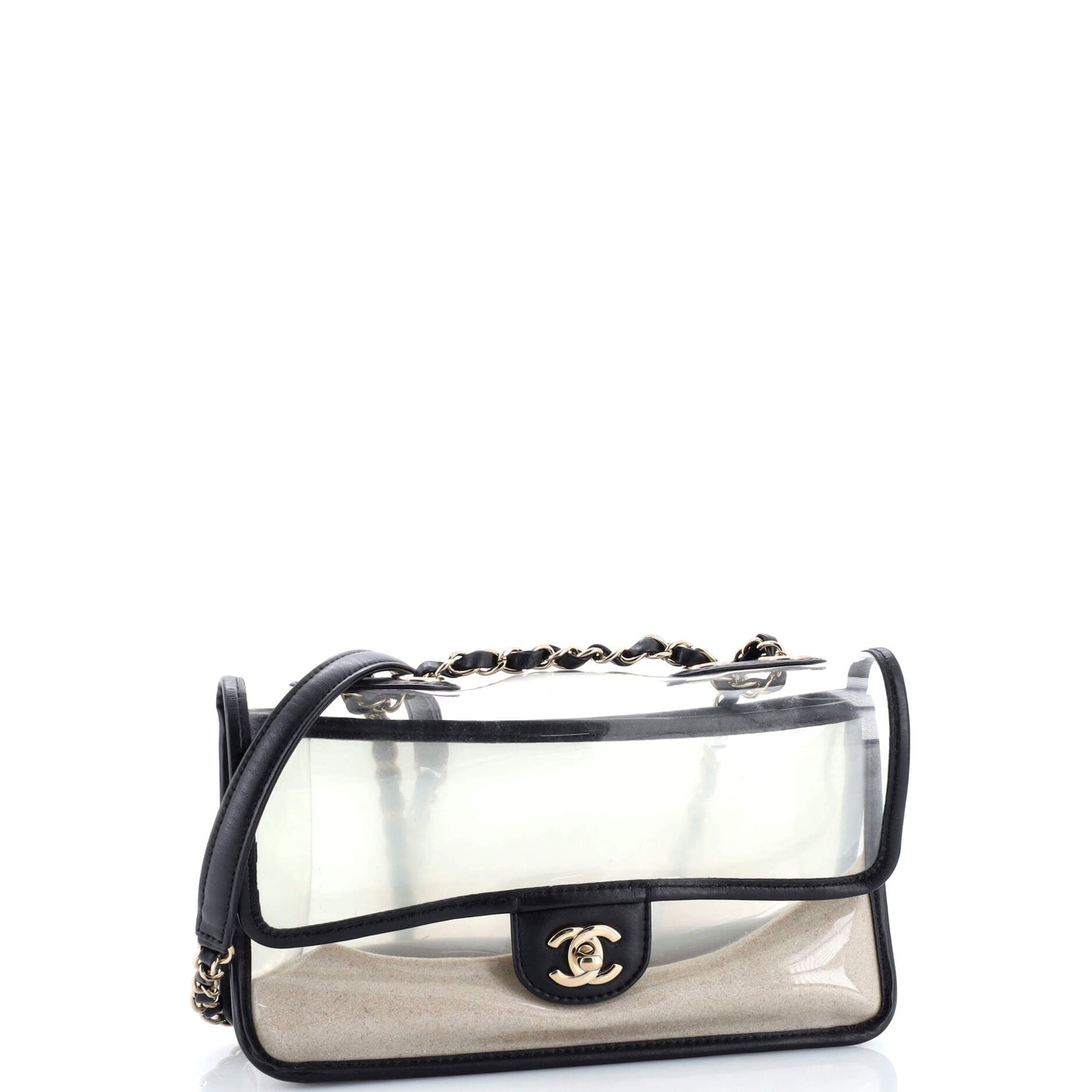 シャネル サンド バイ ザ シー フラップバッグ PVC ラムスキン ミディアム