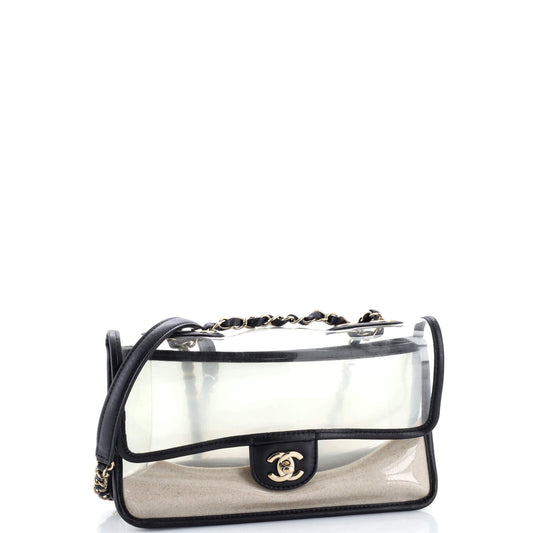 シャネル サンド バイ ザ シー フラップバッグ PVC ラムスキン ミディアム