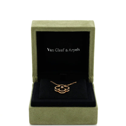 Van Cleef & Arpels Vintage Alhambra Pendant Necklace 18K ローズゴールド and Onyx with Diamond