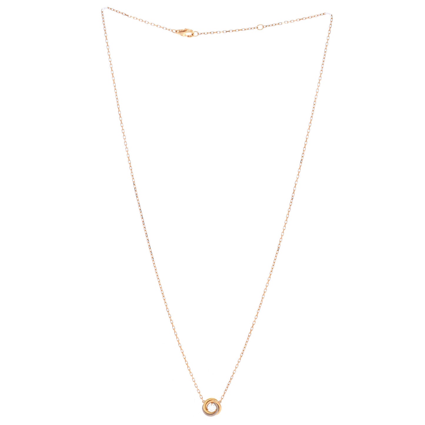 カルティエ トリニティ ダイヤモンド ペンダントネックレス 18K トリコロールゴールド＆ダイヤモンド