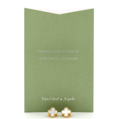 ヴァン クリーフ＆アーペル ヴィンテージ アルハンブラ イヤリング 18Kイエローゴールド＆マザーオブパール