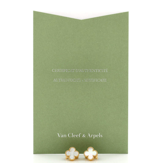 ヴァン クリーフ＆アーペル ヴィンテージ アルハンブラ イヤリング 18Kイエローゴールド＆マザーオブパール