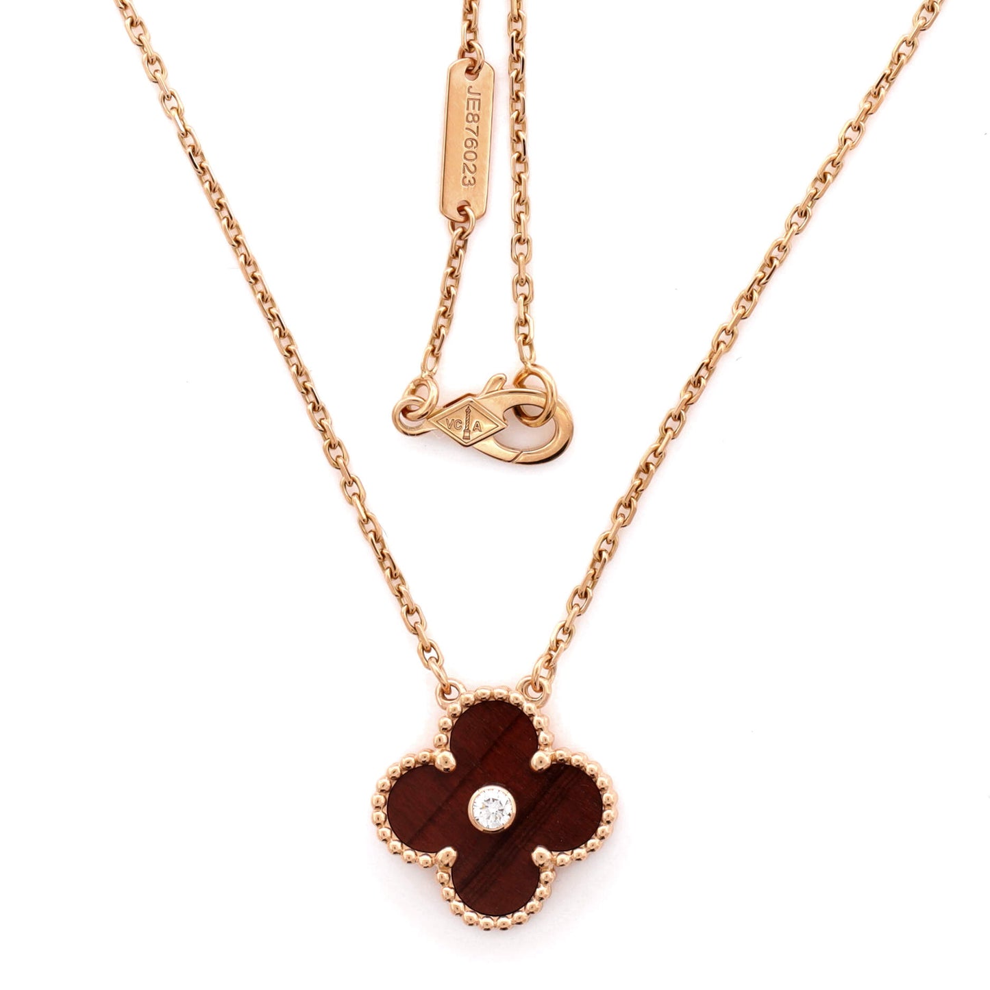 Van Cleef & Arpels Vintage Alhambra Pendant Necklace Limited Edition 18K ローズゴールド and Bull's Eye with Diamond