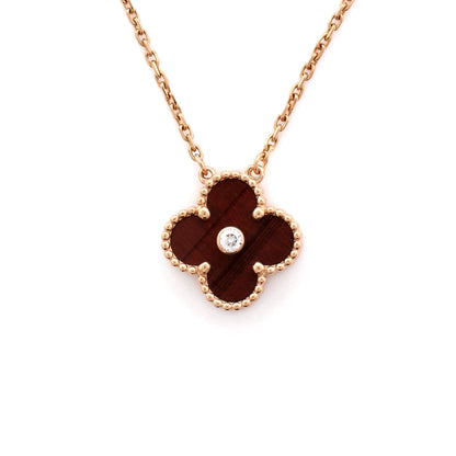 Van Cleef & Arpels Vintage Alhambra Pendant Necklace Limited Edition 18K ローズゴールド and Bull's Eye with Diamond