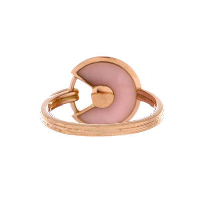 カルティエ アミュレット ドゥ カルティエ リング 18K ローズゴールド ダイヤモンドとピンク オパール付き