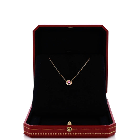 カルティエ トリニティ ダイヤモンド ペンダントネックレス 18K トリコロールゴールド＆ピンクサファイア