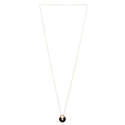 カルティエ アミュレット ドゥ カルティエ ペンダント ネックレス 18K ローズゴールド オニキスとダイヤモンド スモール