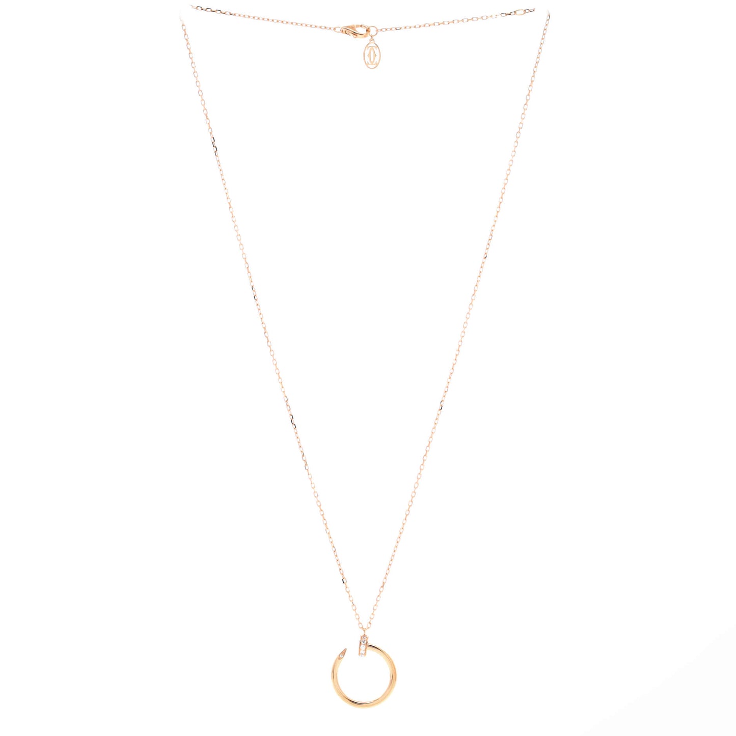 カルティエ ジュスト アン クル ペンダント ネックレス 18K ローズゴールド ダイヤモンド付き