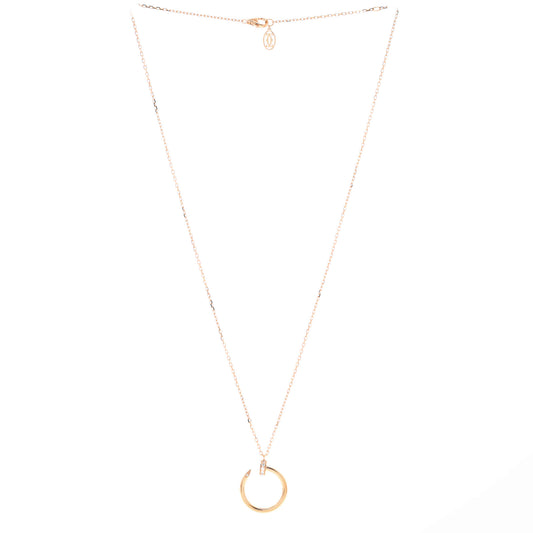 カルティエ ジュスト アン クル ペンダント ネックレス 18K ローズゴールド ダイヤモンド付き
