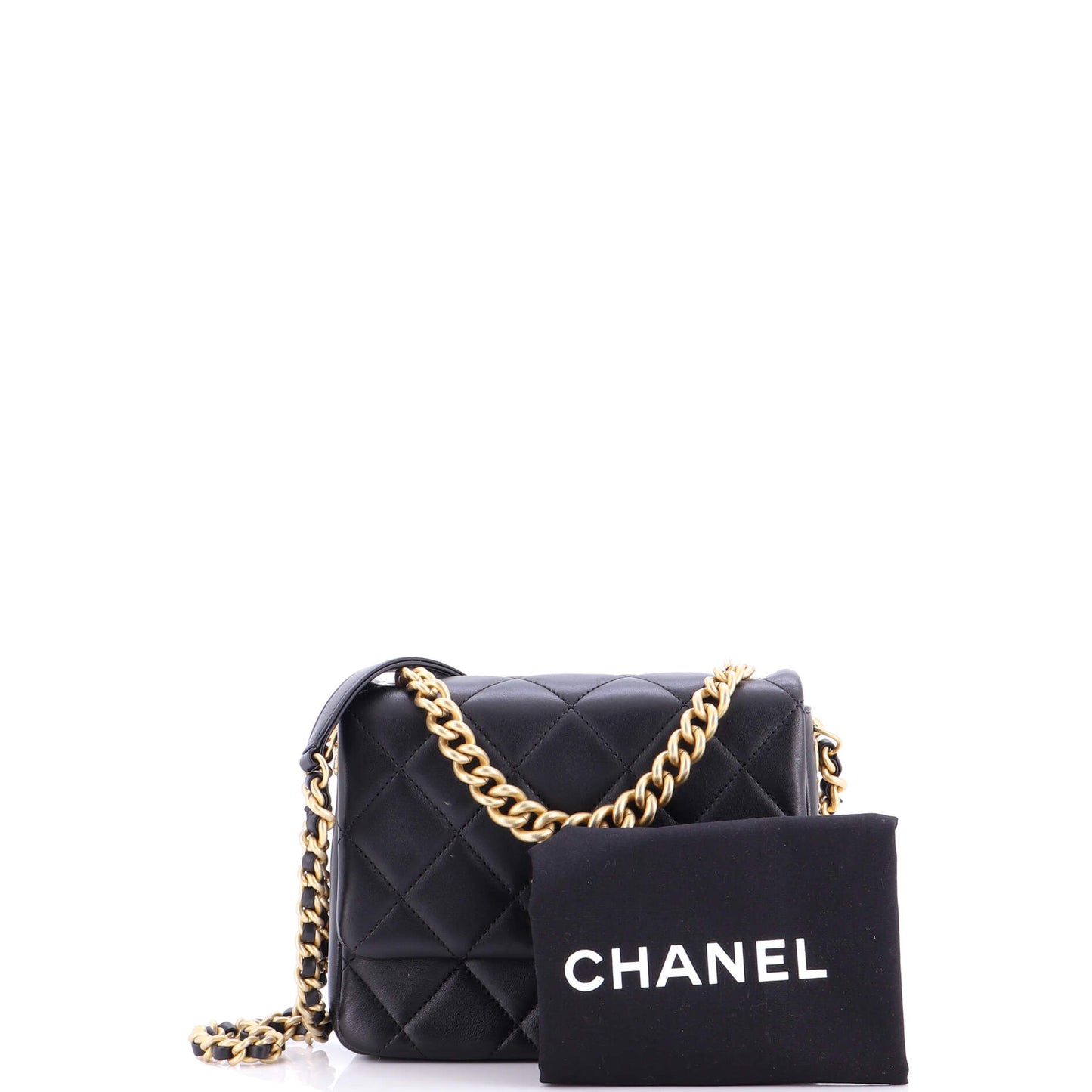 シャネル サイドノート フラップバッグ キルティング ラムスキン スモール