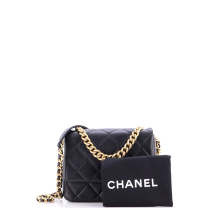 シャネル サイドノート フラップバッグ キルティング ラムスキン スモール
