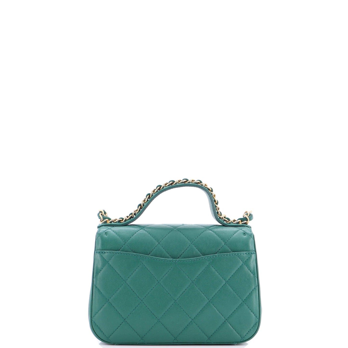 シャネル チェーン インフィニティ トップハンドルバッグ キルティング ラムスキン ミニ