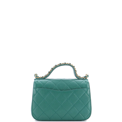 シャネル チェーン インフィニティ トップハンドルバッグ キルティング ラムスキン ミニ