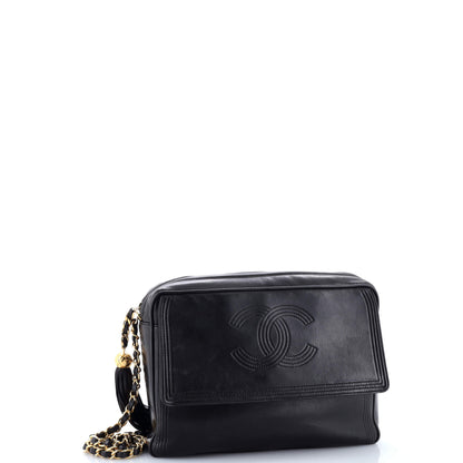 シャネル ヴィンテージ フロントポケット CC カメラバッグ ラムスキン ミディアム