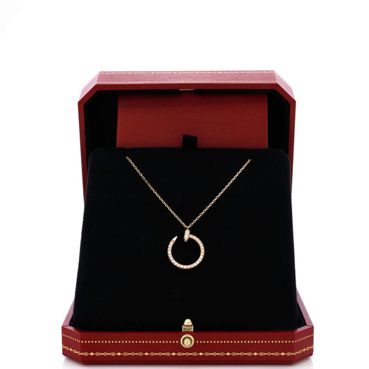 カルティエ ジュスト アンクル ペンダント ネックレス (18Kイエローゴールドとパヴェダイヤモンド)