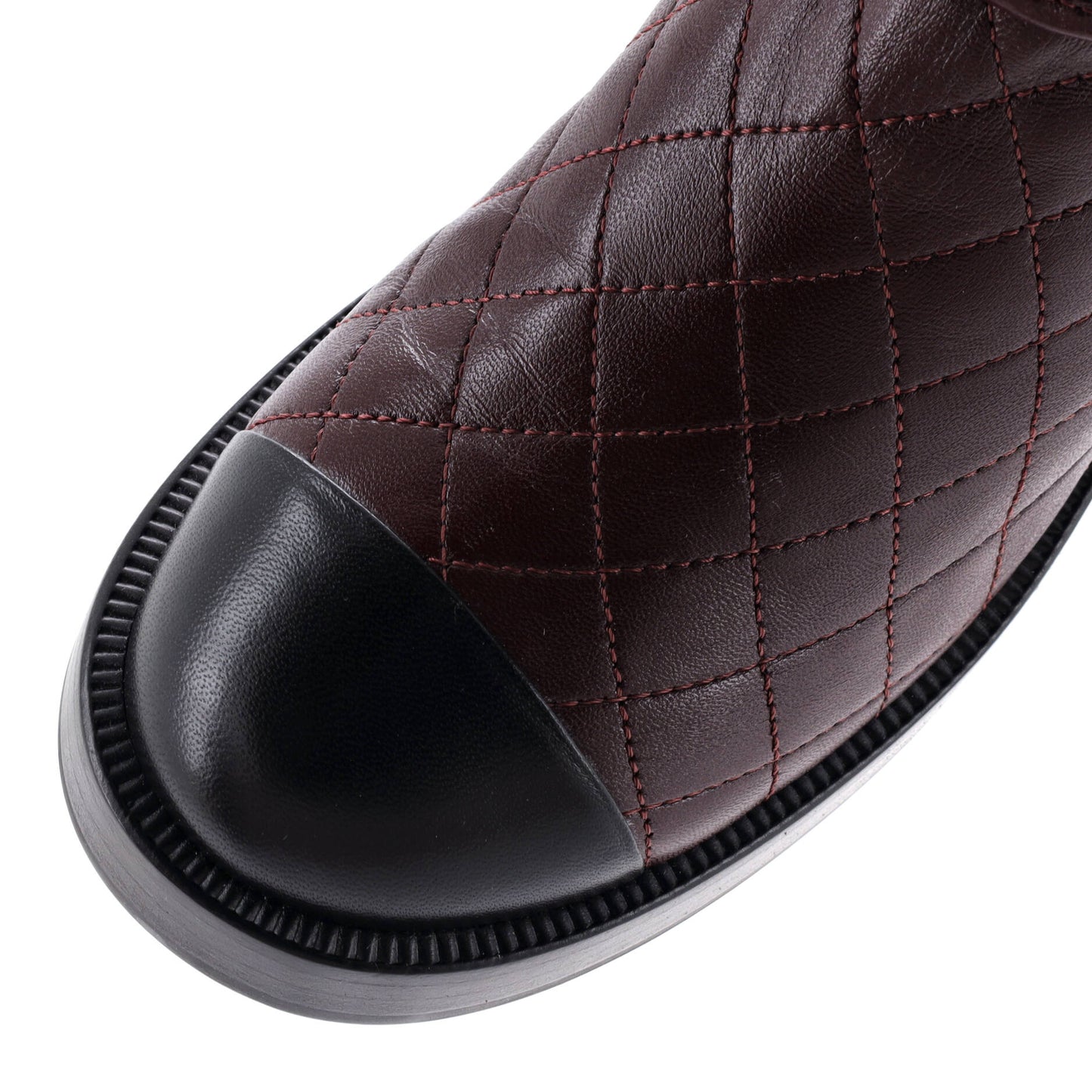 シャネル レディース CCターンロック キャップトゥ アンクルブーツ キルティングレザー