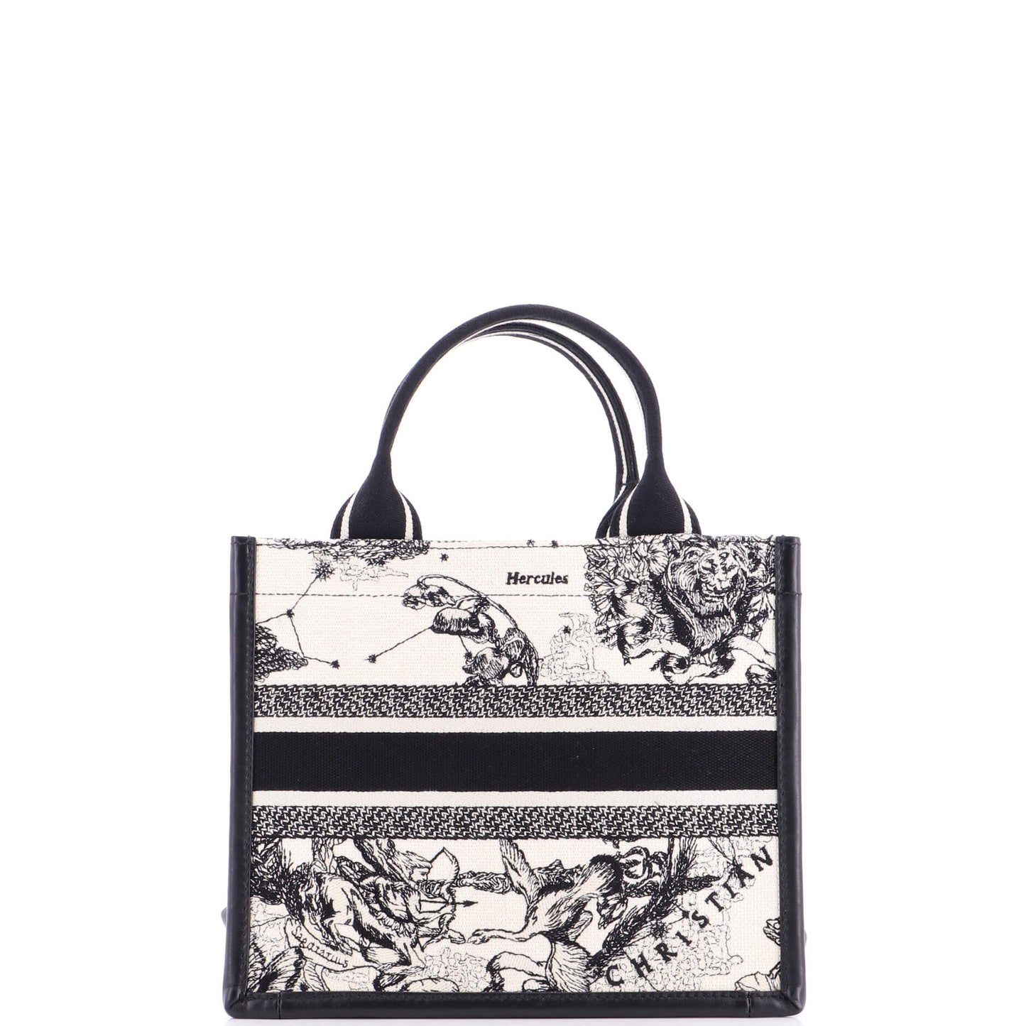 クリスチャン・ディオール ブックトート ストラップ付き 刺繍入りキャンバス スモール