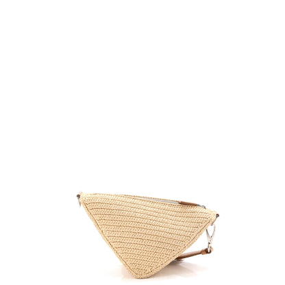 プラダ トライアングルロゴ ジップクロスボディバッグ クロシェ ラフィアスモール