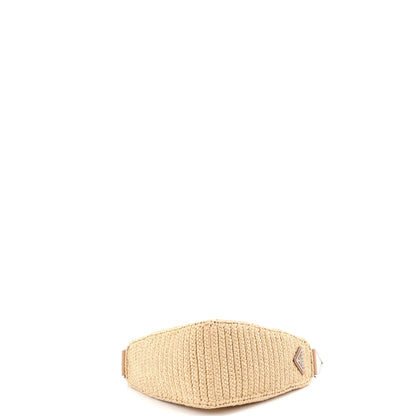 プラダ トライアングルロゴ ジップクロスボディバッグ クロシェ ラフィアスモール