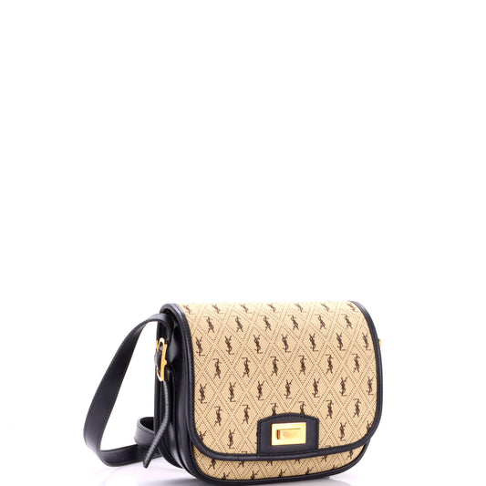 サンローラン フラップサッチェル モノグラム オールオーバー キャンバス＆レザー スモール