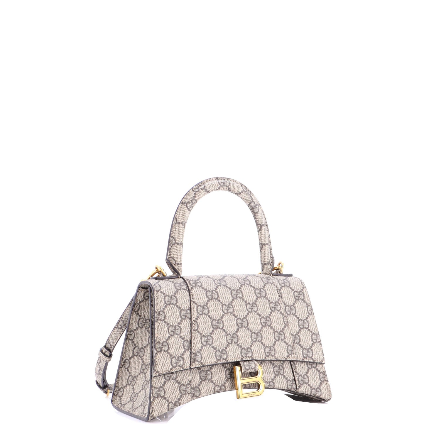 グッチ x バレンシアガ ザ ハッカー プロジェクト アワーグラス トップハンドルバッグ GG コーティング キャンバス スモール